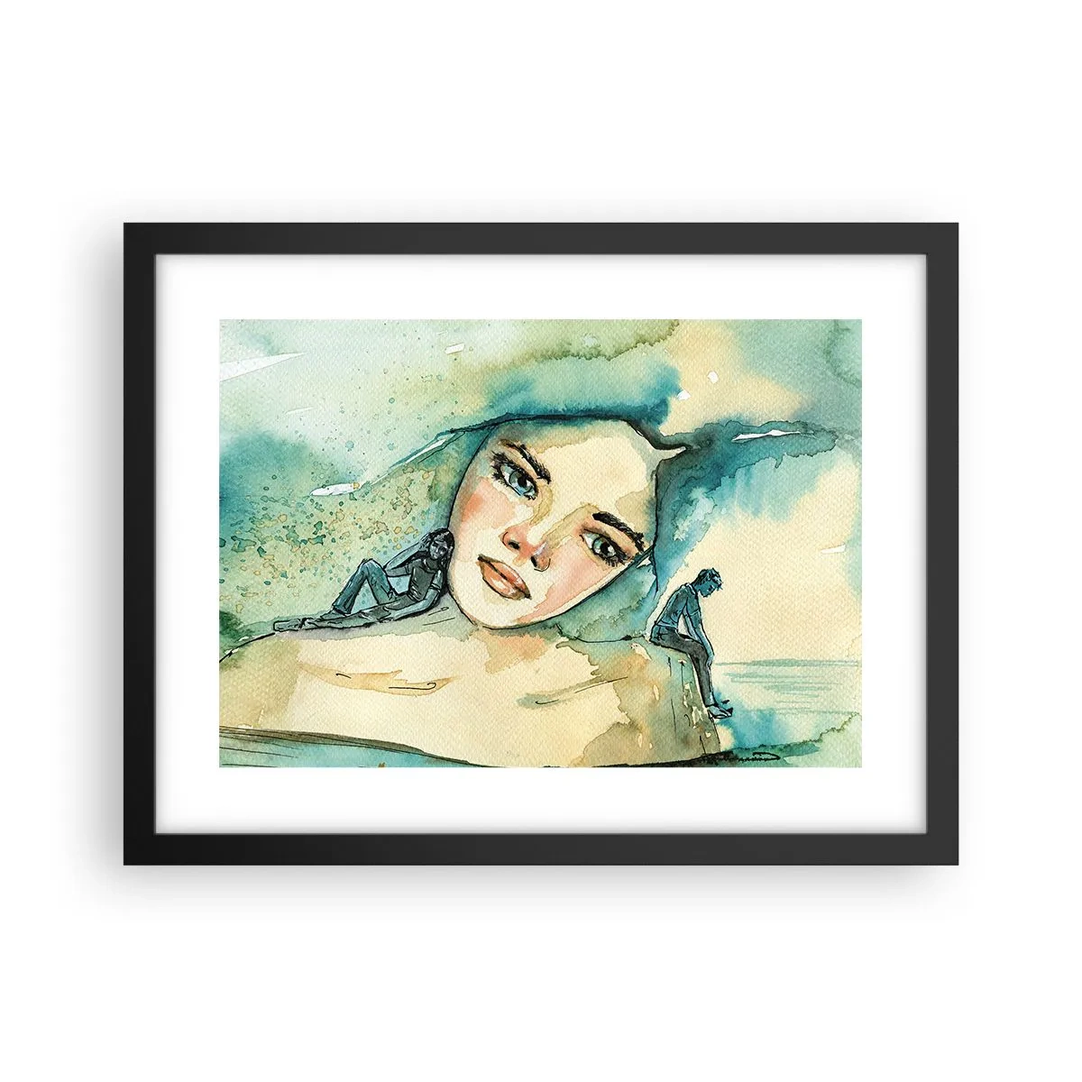 Affisch i svart ram - Am I blue? - 40x30 cm