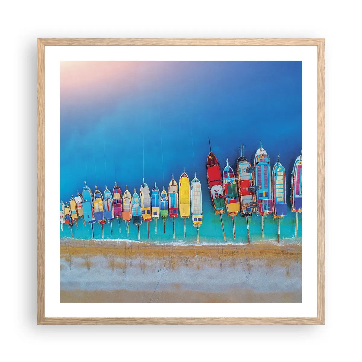 Affisch i ram av ljusek - Ur fågelperspektivet - 60x60 cm