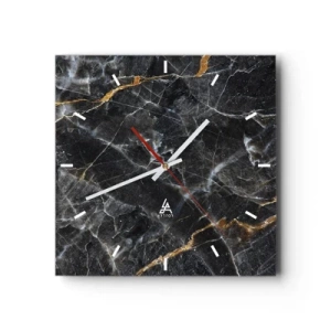 Väggklocka - Klocka på glas - Stenens interna liv - 40x40 cm