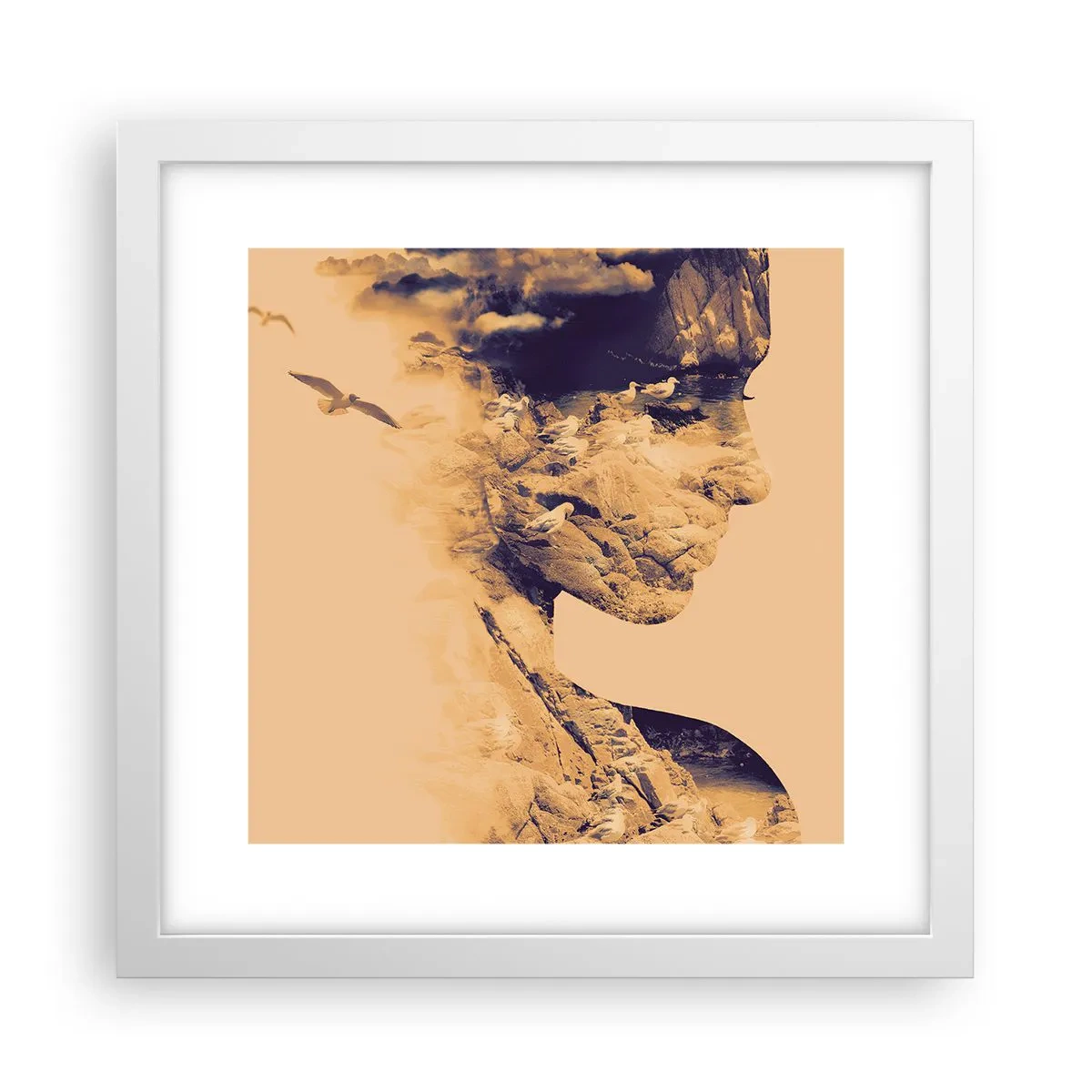 Affisch i vit ram - Skön av naturen - 30x30 cm