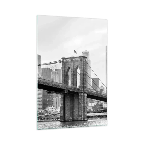 Glastavla - Bild på glas - New York stämning - 80x120 cm