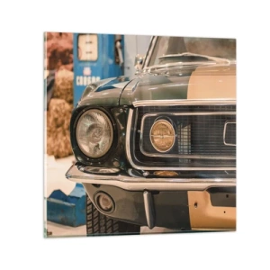 Glastavla - Bild på glas - Ett möte med legenden - 60x60 cm