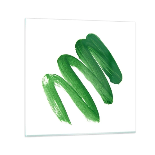 Glastavla - Bild på glas - Ett grönt skämt - 50x50 cm