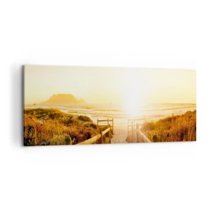 Canvastavla - Bild på duk - Genom sanddynan mot solen - 100x40 cm
