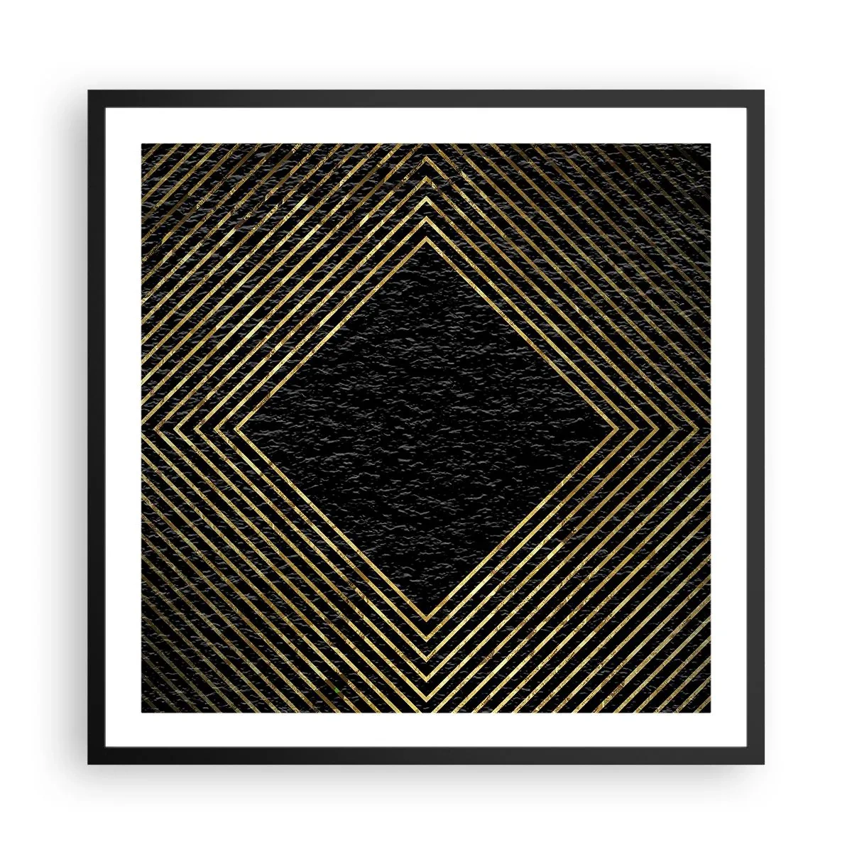 Affisch i svart ram - Geometri i glamourstil - 60x60 cm