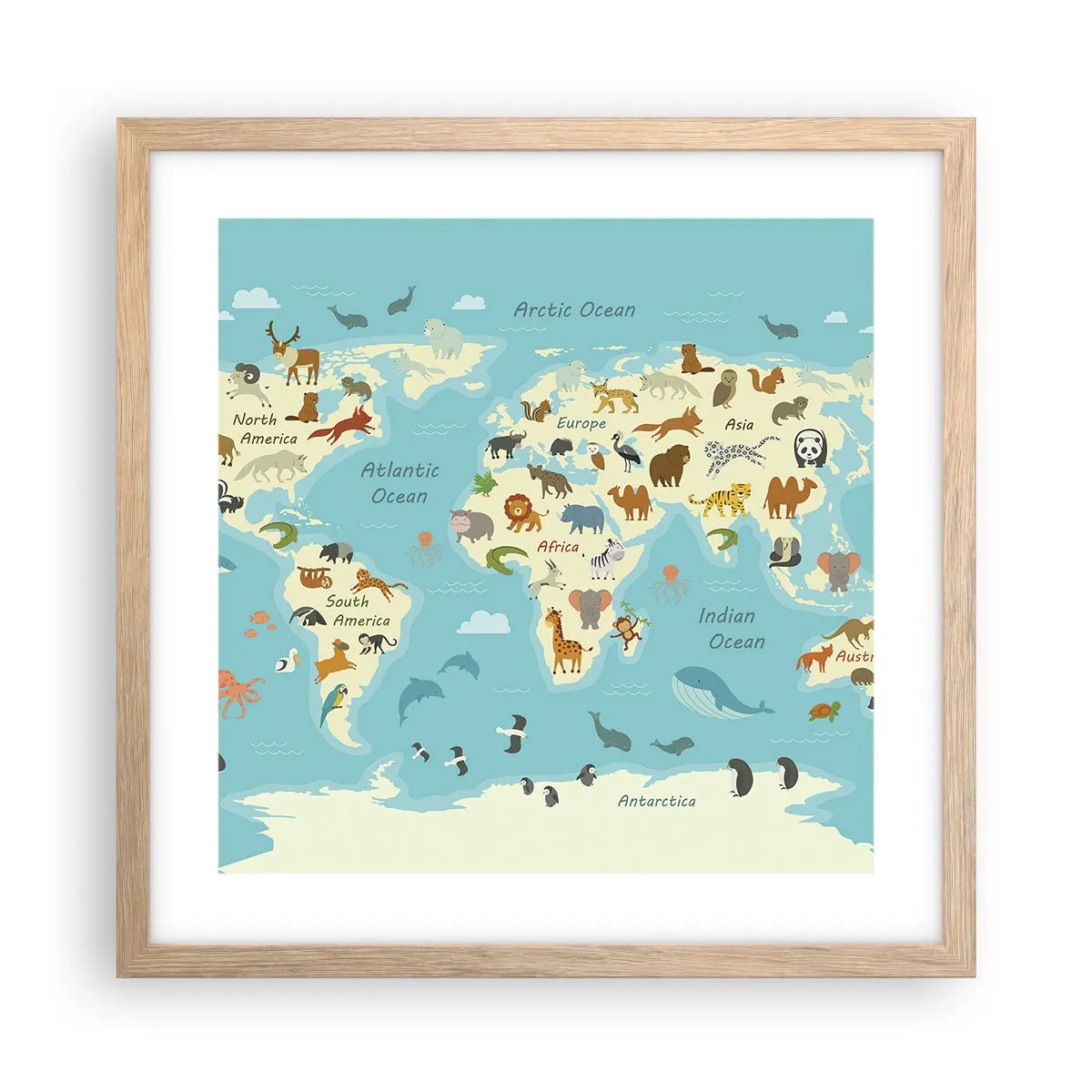 Affisch i ram av ljusek - Goda grannar - 40x40 cm