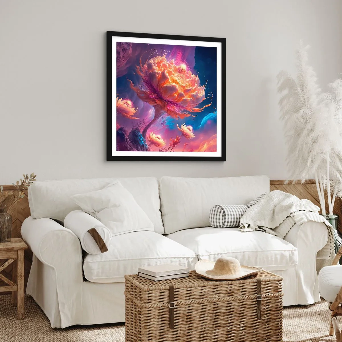 Affisch i svart ram - En annan värld - 40x40 cm