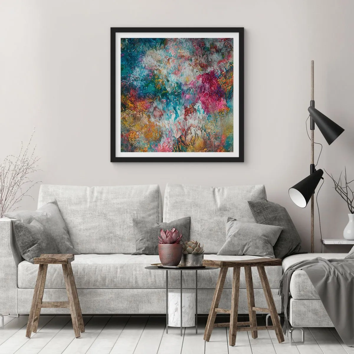 Affisch i svart ram - I full blom - 30x30 cm