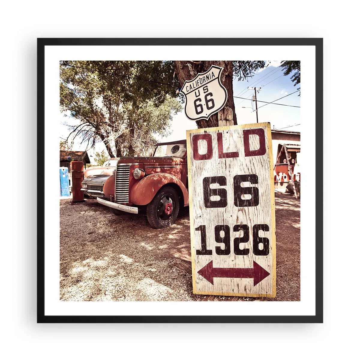 Affisch i svart ram - Amerikanska provinsens legend - 60x60 cm