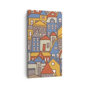 Canvastavla - Bild på duk - Hus bakom hus - 45x80 cm