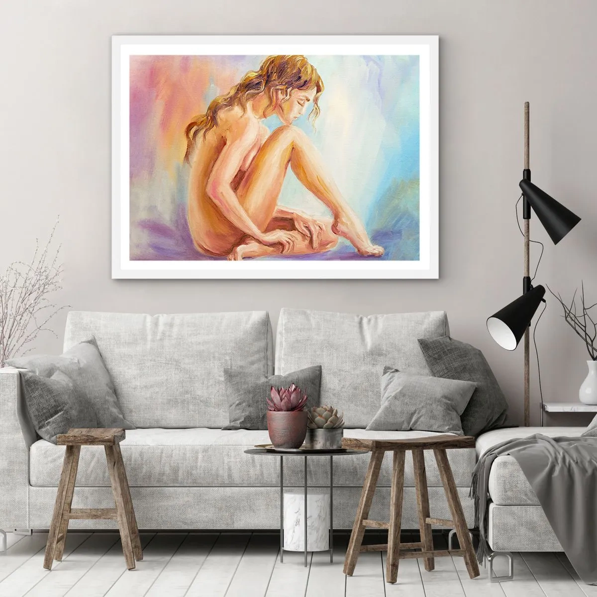 Affisch i vit ram - Kärlekens akt - 91x61 cm