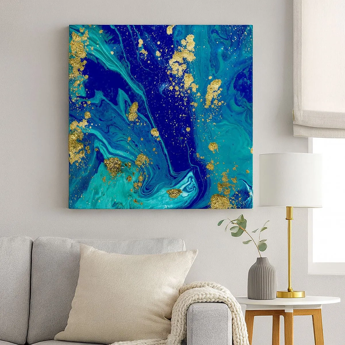 Canvastavla - Bild på duk - Solflingor  - 30x30 cm