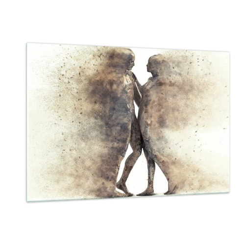 Glastavla - Bild på glas - Uppstådda ur aska för att älska - 120x80 cm
