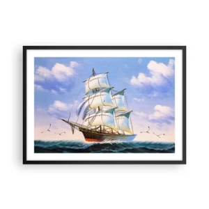 Affisch i svart ram - Stolt med vinden - 70x50 cm