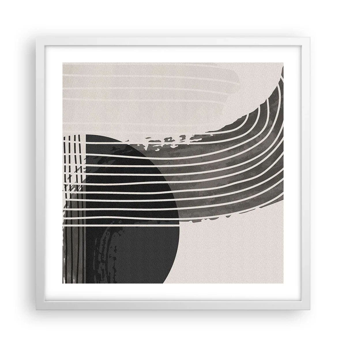 Affisch i vit ram - Dit och tillbaka - 50x50 cm