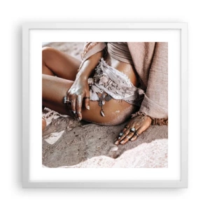 Affisch i vit ram - Utkastad av vågorna? - 40x40 cm