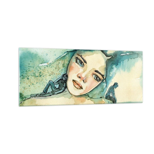Glastavla - Bild på glas - Am I blue? - 100x40 cm