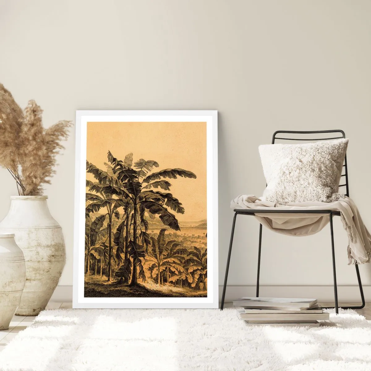 Affisch i vit ram - I kolonial stämning - 50x70 cm