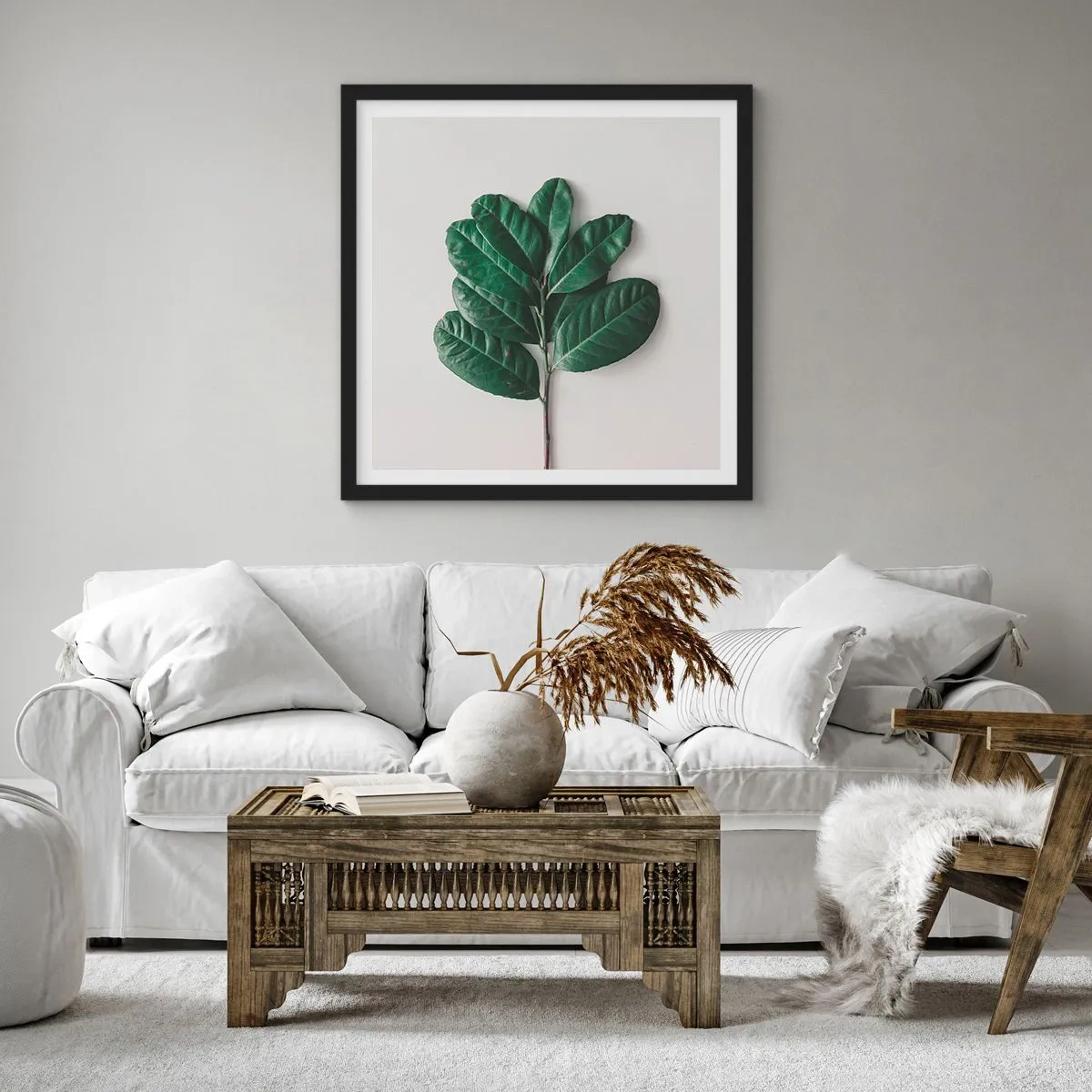 Affisch i svart ram - Själva naturens bild - 60x60 cm