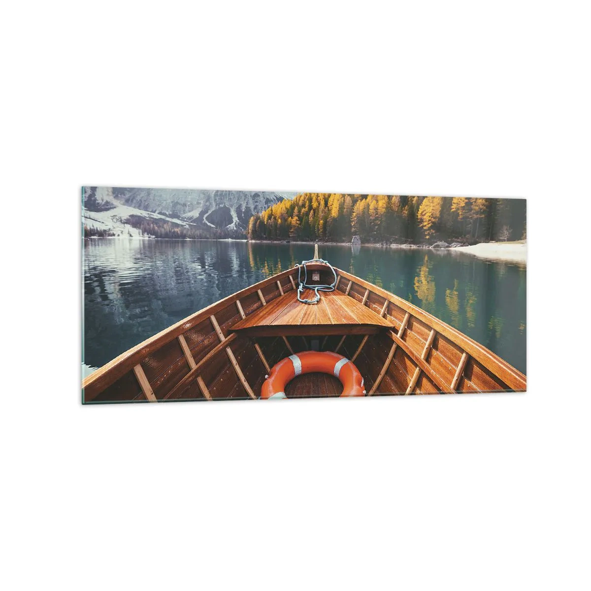 Glastavla - Bild på glas - Utflykt i fjällen - 120x50 cm