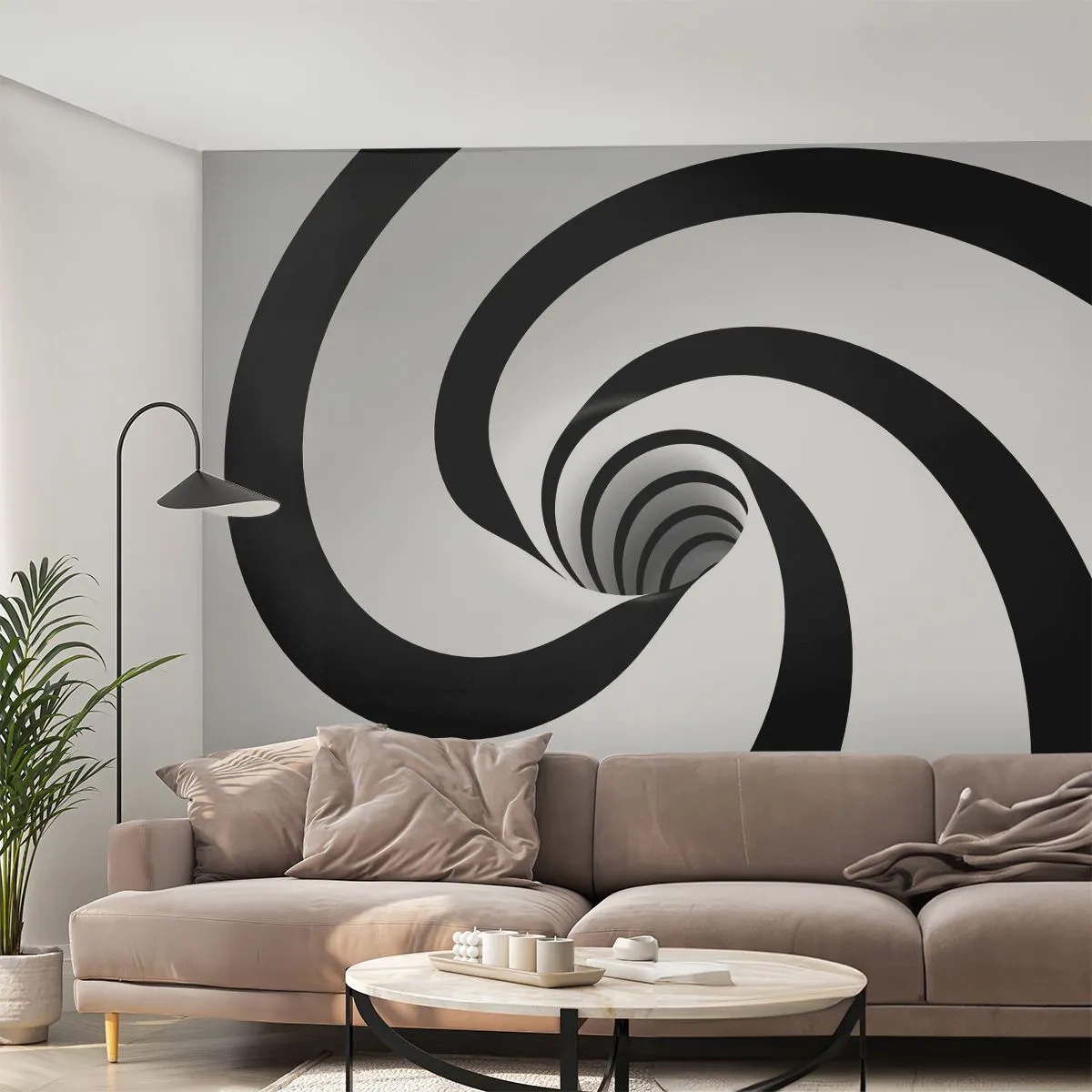 Självhäftande Fototapet Deluxe Sticker - Underkasta sig virveln? - Abstraktion, 3D, Virvel - 250x175 cm