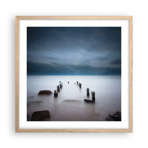 Affisch i ram av ljusek - Fundersam sjö - 50x50 cm