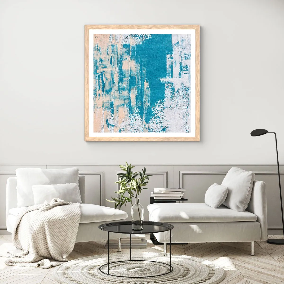 Affisch i ram av ljusek - Genom istapp - 50x50 cm