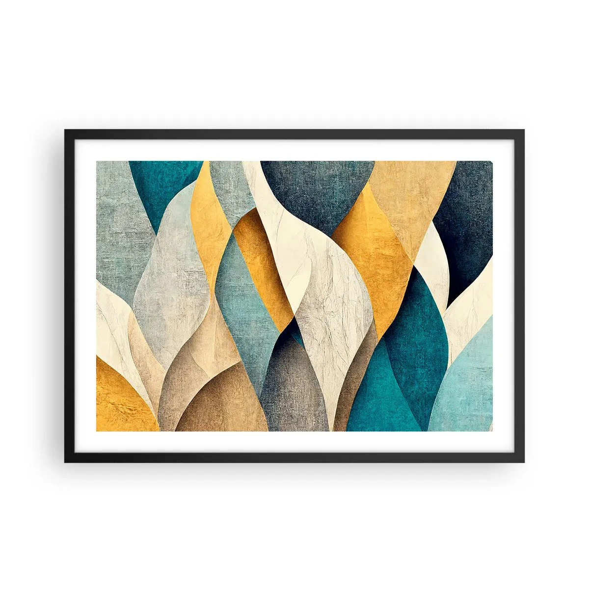 Affisch i svart ram - Rytm och vågrörelse - 70x50 cm