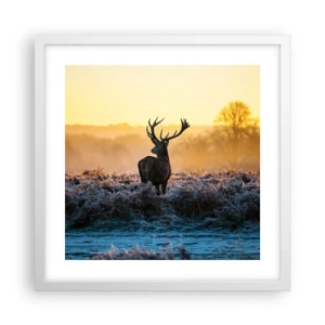 Affisch i vit ram - Krönt på sin mark - 40x40 cm