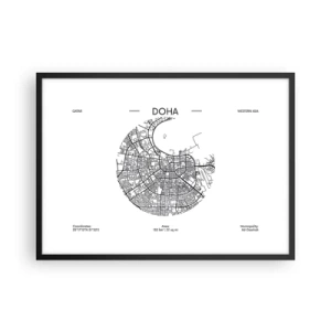 Affisch i svart ram - Dohas anatomi - 70x50 cm