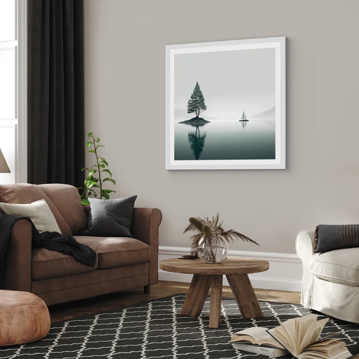 Affisch i vit ram - En dröm - 60x60 cm