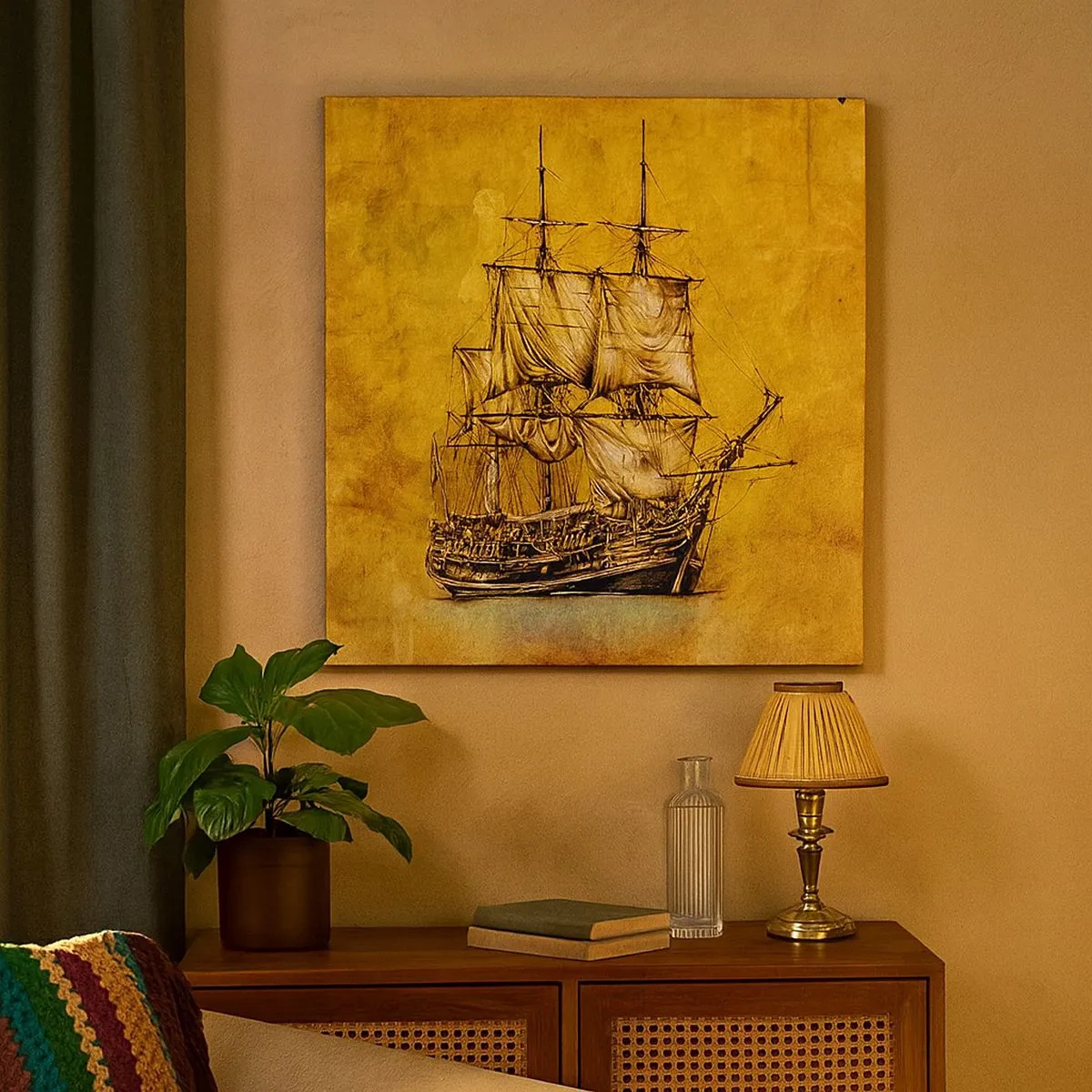 Canvastavla - Bild på duk - Mot Tortuga! - 30x30 cm