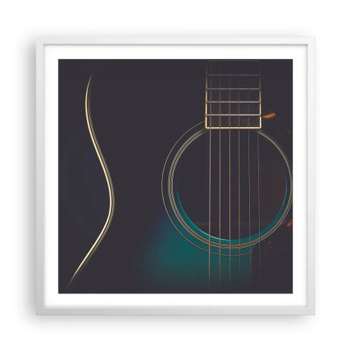 Affisch i vit ram - Ett ögonblick innan det ljuder - 60x60 cm