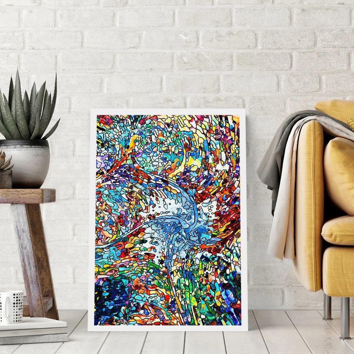 Affisch - Glasmålning - droppar  - 70x100 cm