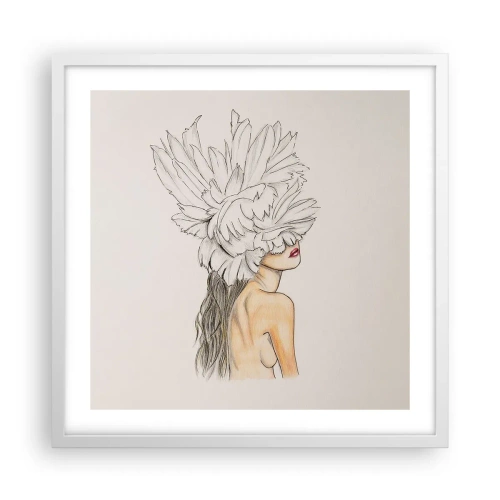 Affisch i vit ram - Krönt skönhet - 50x50 cm