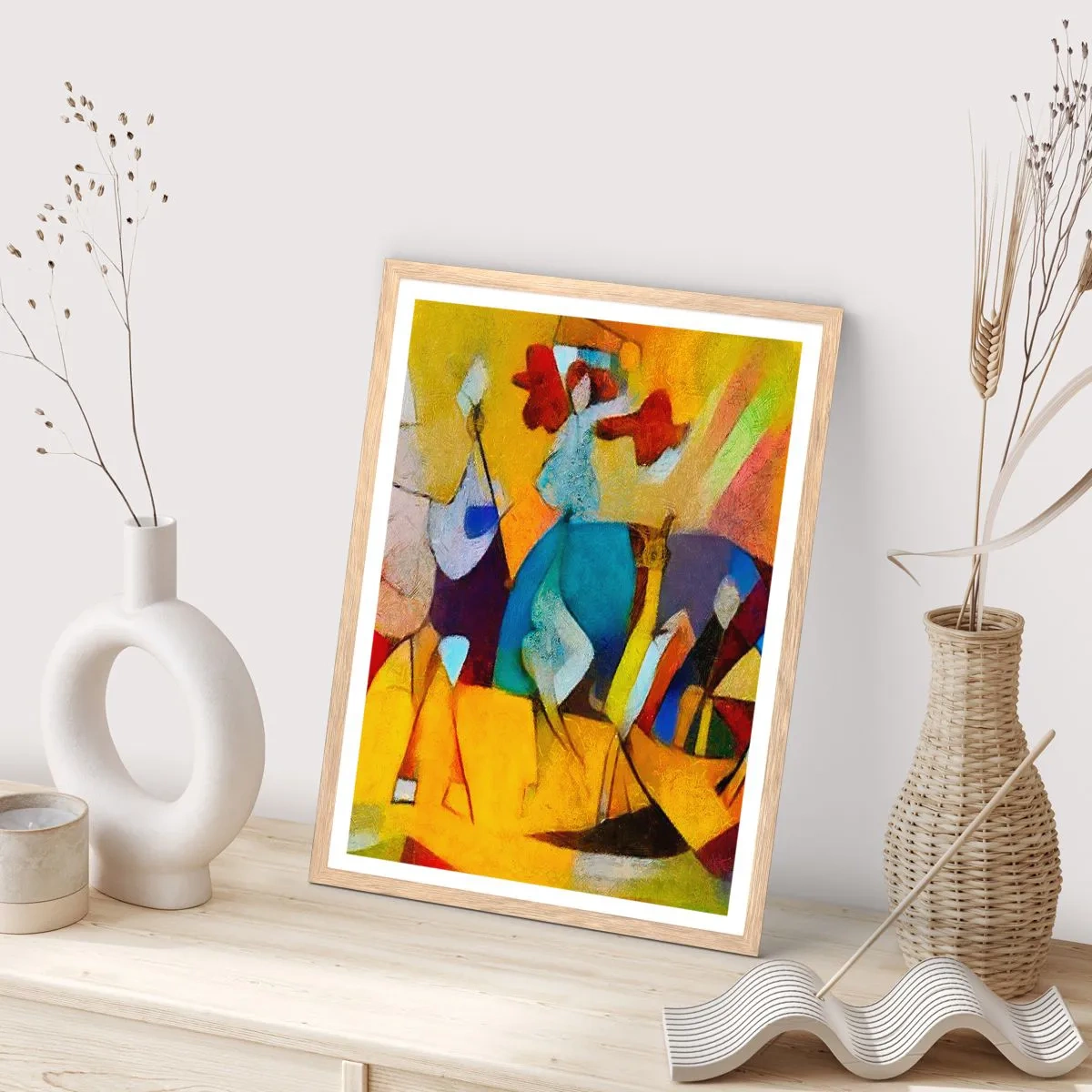 Affisch i ram av ljusek - Sol - liv -glädje - 30x40 cm