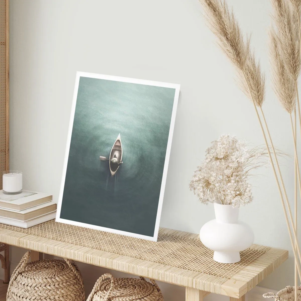 Affisch - Över en månbelyst sjö - 30x40 cm