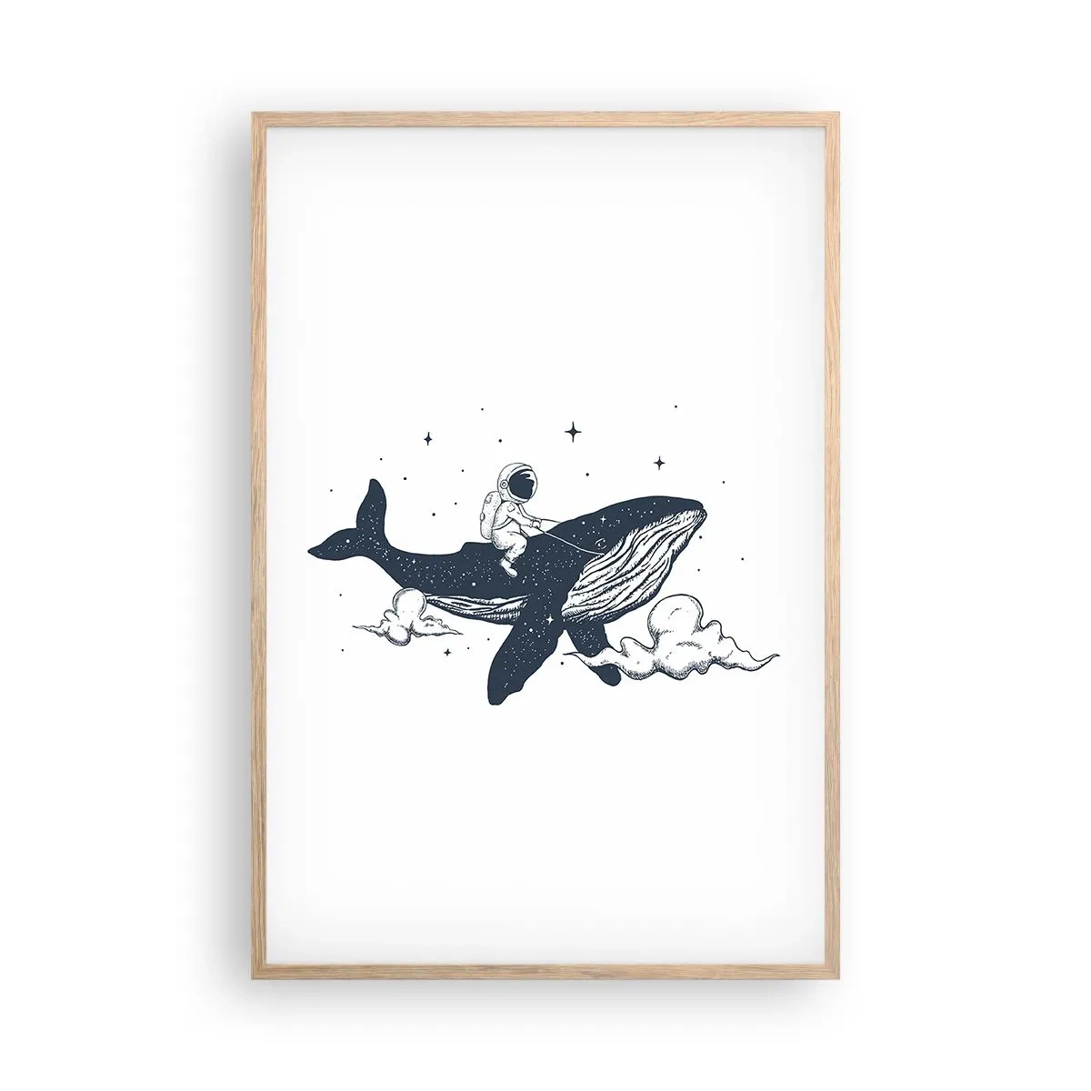 Affisch i ram av ljusek - Rymdäventyr - 61x91 cm
