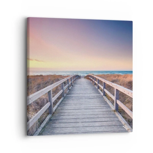 Canvastavla - Bild på duk - Kvällssken i Östersjön - 30x30 cm