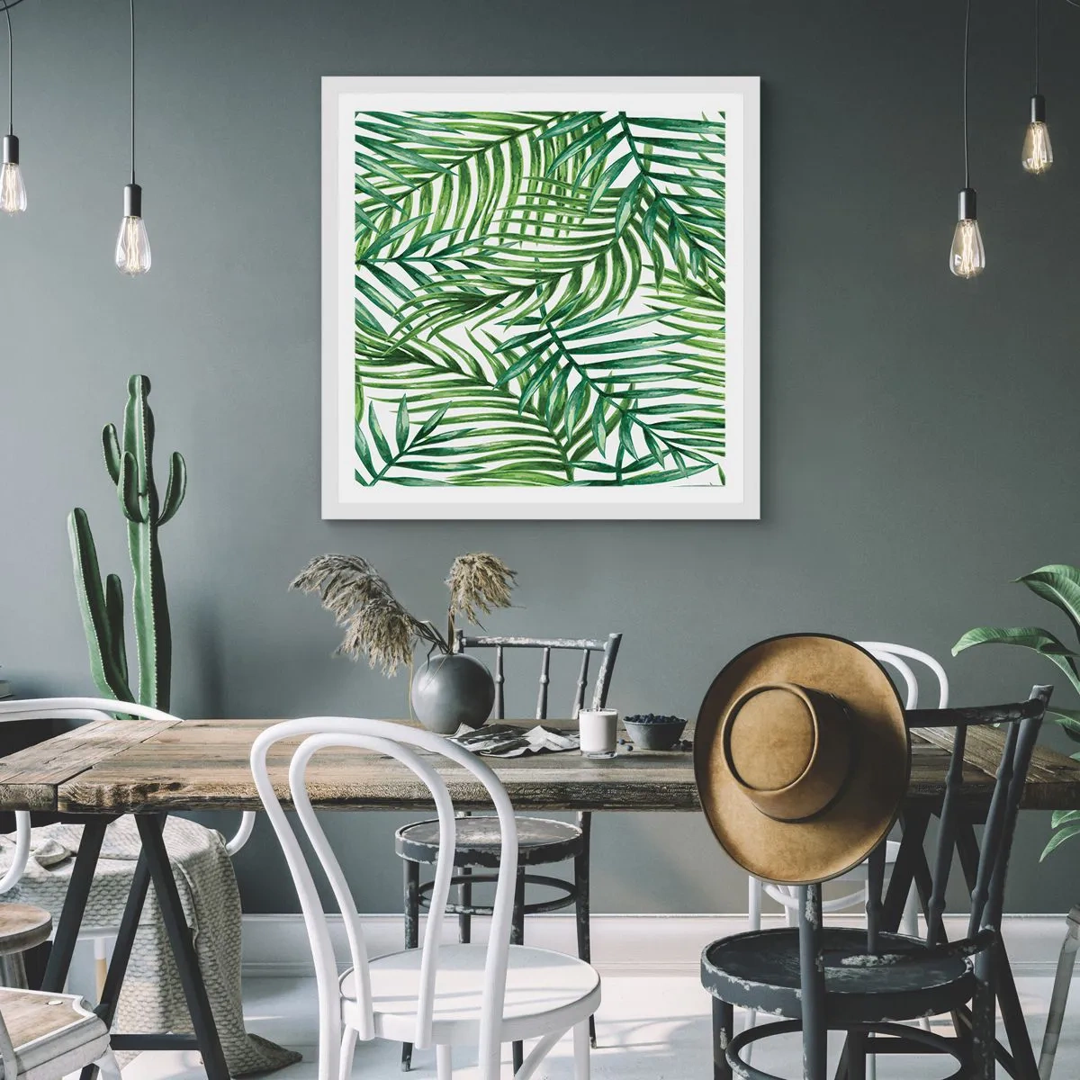 Affisch i vit ram - Under gröna baldakinen - 40x40 cm