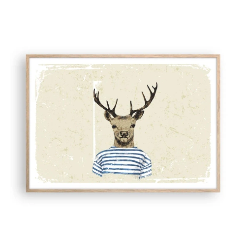 Affisch i ram av ljusek - Ty jag gillar randiga tröjor! - 100x70 cm