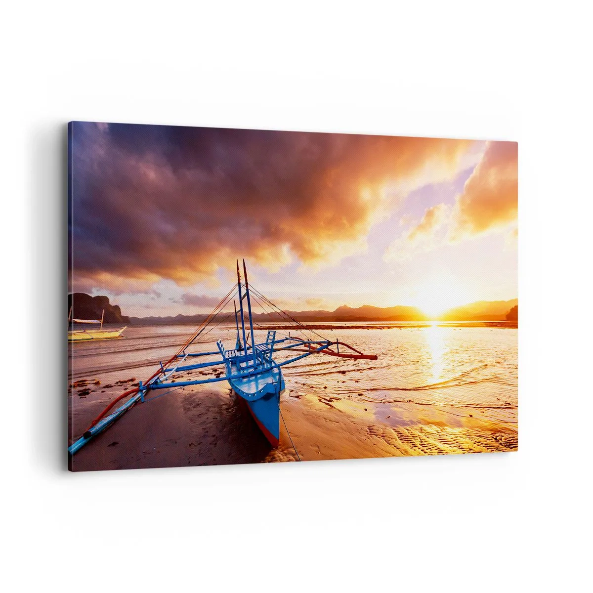 Canvastavla - Bild på duk - Lägga sig på sanden efter hela dan - 120x80 cm