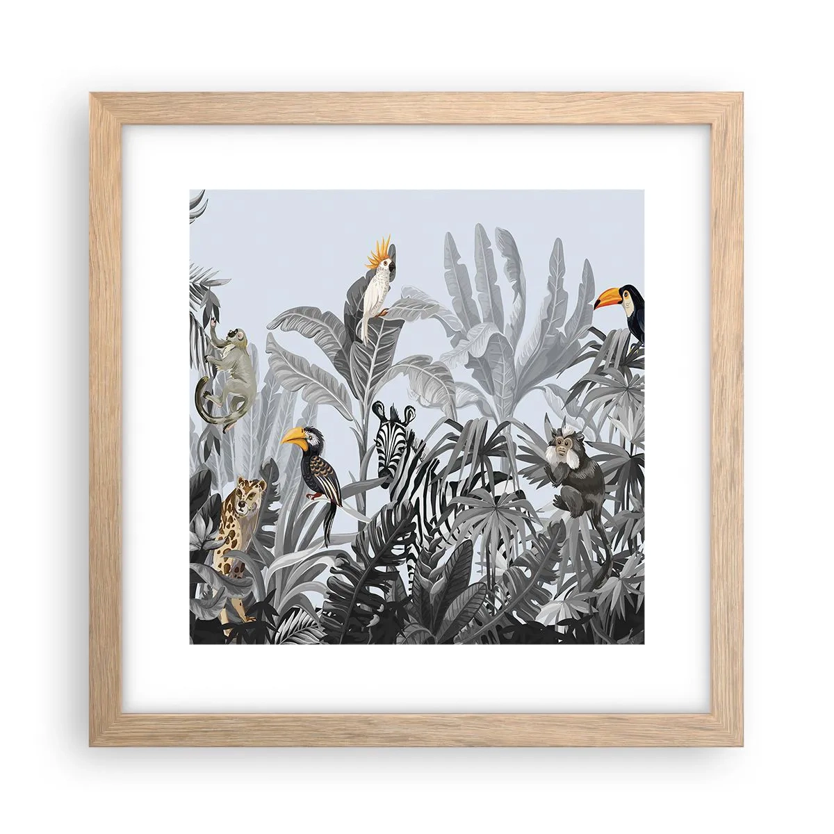 Affisch i ram av ljusek - Afrikansk saga - 30x30 cm