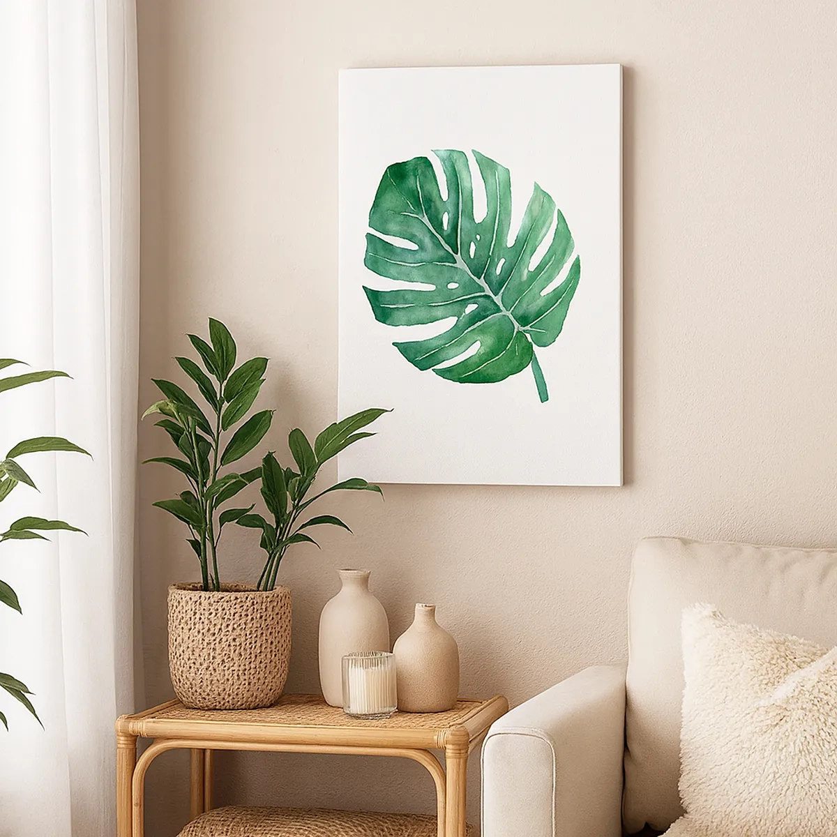 Canvastavla - Bild på duk - Grönt koncept - 50x70 cm