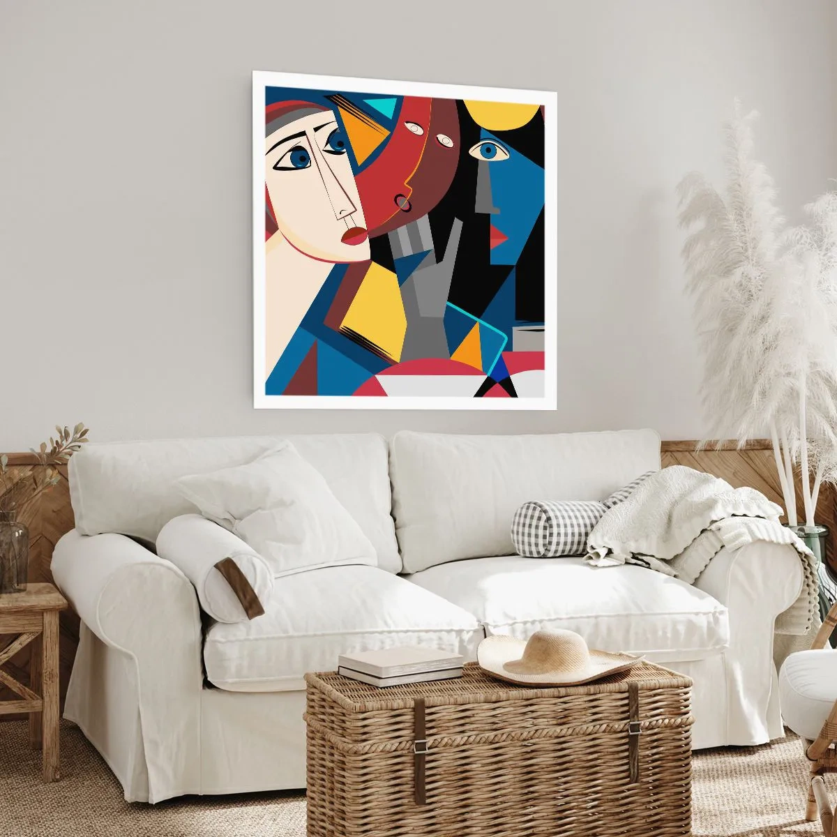 Affisch - Kubistiskt samtal - 50x50 cm