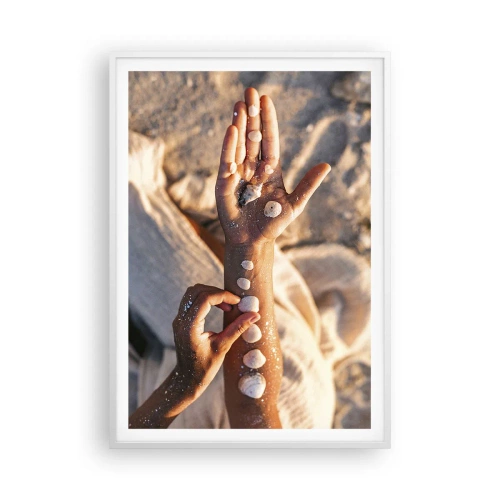 Affisch i vit ram - Skönhet inom handens räckvidd - 70x100 cm
