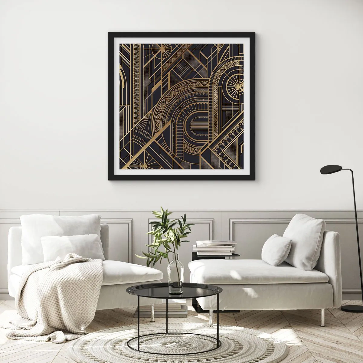 Affisch i svart ram - Koncept, idéer, planer - 40x40 cm