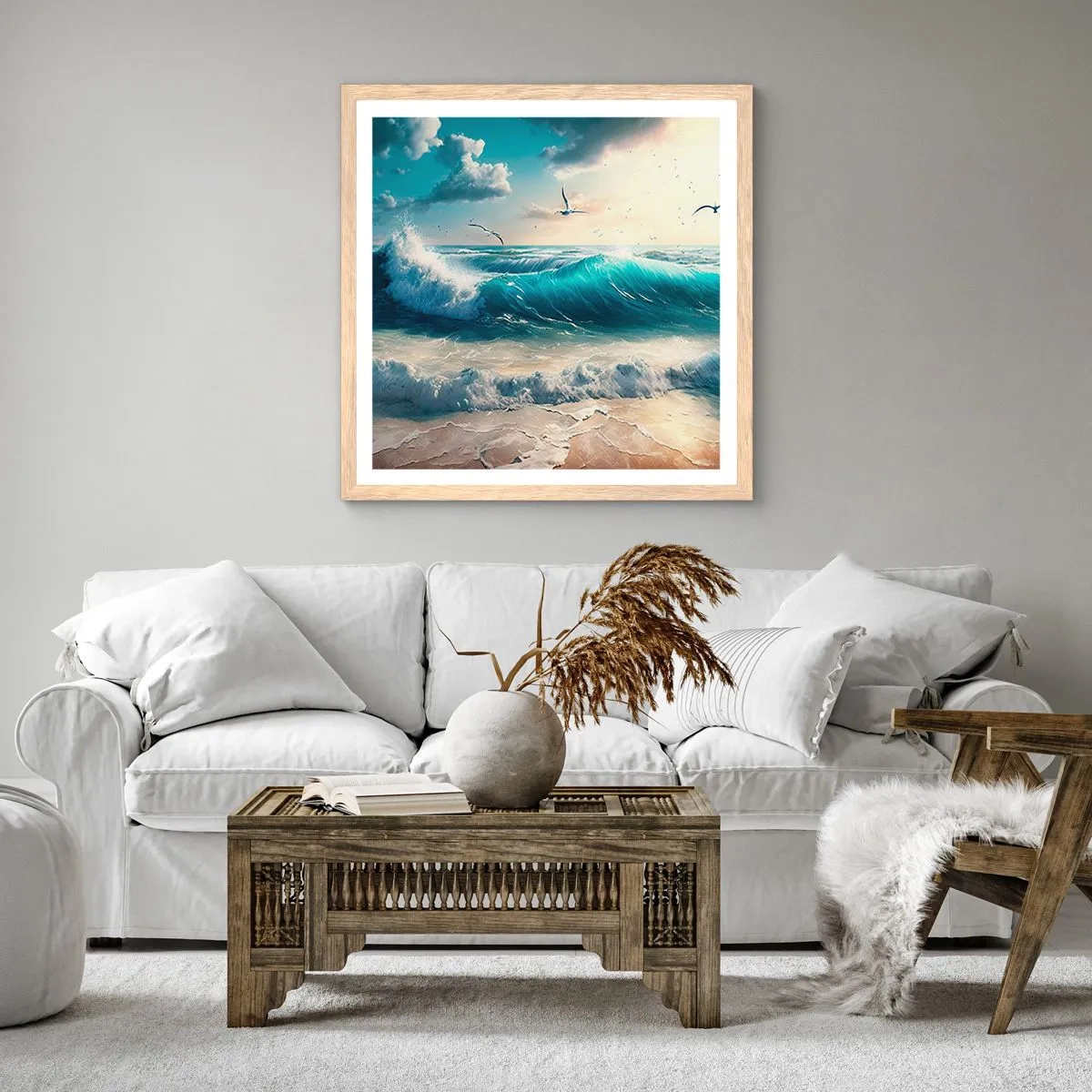 Affisch i ram av ljusek - Ljuder endast för dig - 60x60 cm