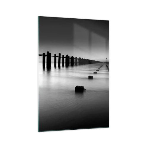 Glastavla - Bild på glas - Landskap doppat i dimman - 70x100 cm