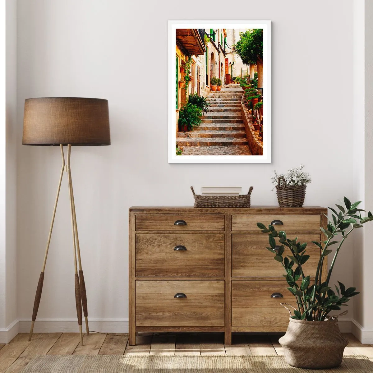 Affisch i vit ram - Magin av en spansk semester - 50x70 cm